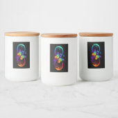 黒鮮やかに虹の蝶がある無限大 フードラベル (ボトル)