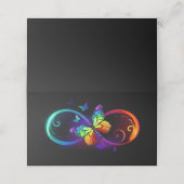 黒鮮やかに虹の蝶がある無限大 プレイスカード (外部開封)