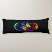 黒鮮やかに虹の蝶がある無限大 ボディピロー (裏面)