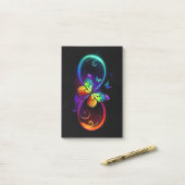 黒鮮やかに虹の蝶がある無限大 ポストイット (デスク上)