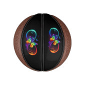 黒鮮やかに虹の蝶がある無限大 ミニバスケットボール (縦)