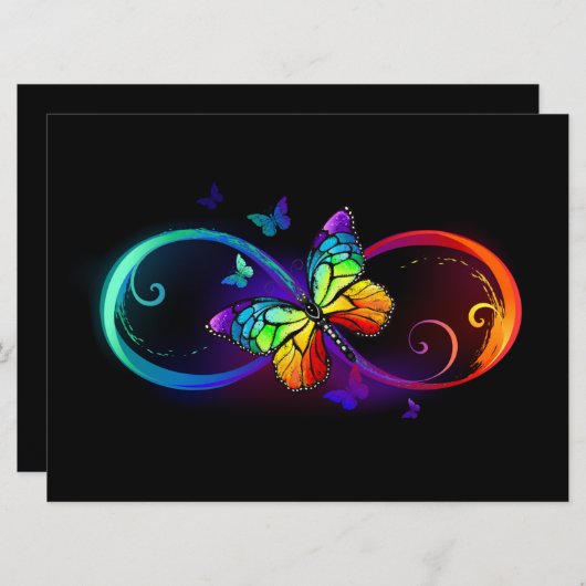 黒鮮やかに虹の蝶がある無限大 メニュー (正面/裏面)