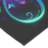 黒鮮やかに虹の蝶がある無限大 ロングテーブルランナー (コーナー)