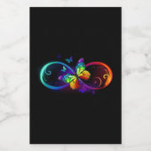 黒鮮やかに虹の蝶がある無限大 ワインラベル (シングルラベル)