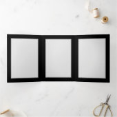 黒鮮やかに虹の蝶がある無限大 三つ折り招待状 (内部)