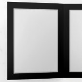 黒鮮やかに虹の蝶がある無限大 三つ折り招待状 (内部最初)