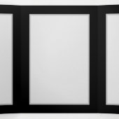 黒鮮やかに虹の蝶がある無限大 三つ折り招待状 (内部中)