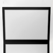 黒鮮やかに虹の蝶がある無限大 三つ折り案内状 (内部最初)