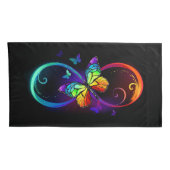 黒鮮やかに虹の蝶がある無限大 枕カバー (裏面-右)