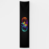 黒鮮やかに虹の蝶がある無限大 横断幕 (縦)