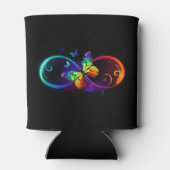 黒鮮やかに虹の蝶がある無限大 缶クーラー (裏面)