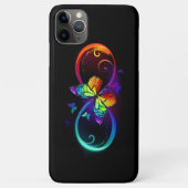 黒鮮やかに虹の蝶がある無限大 Case-Mate iPhoneケース (裏面)
