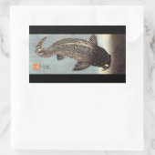 黒鯉,国芳ブラックカープ,国芳,浮世絵 長方形シール (バッグ)