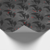 黒鳥とハートオングレー ラッピングペーパー (角)