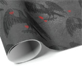 黒鳥とハートオングレー ラッピングペーパー (ロールコーナー)