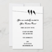 黒鳥のシルエットオンワイヤ 招待状 (正面)