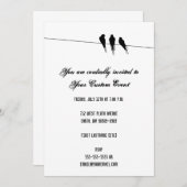 黒鳥のシルエットオンワイヤ 招待状 (正面/裏面)