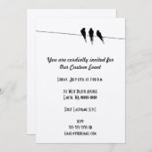 黒鳥のシルエットオンワイヤ 招待状 (正面/裏面)