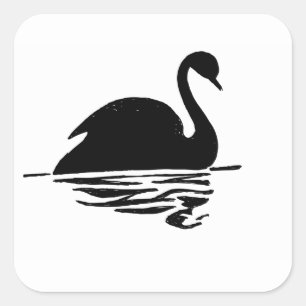 黒鳥のシルエット スクエアシール