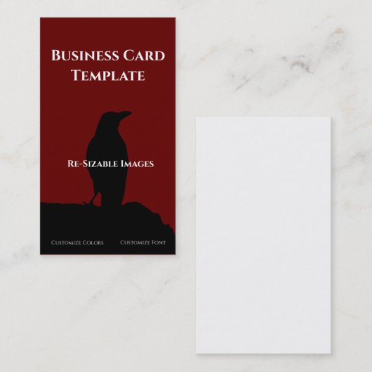 黒鳥のロゴRaven名刺 名刺 (正面/裏面)