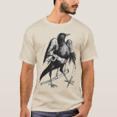 黒鳥の擬人化イラスト Tシャツ (正面)