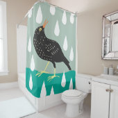 黒鳥ポスター シャワーカーテン (インサイチュ)
