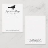 黒鳥手作りイヤリングジュエリー表示 名刺 (正面/裏面)