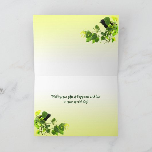 黒鳥誕生日 カード (内部)