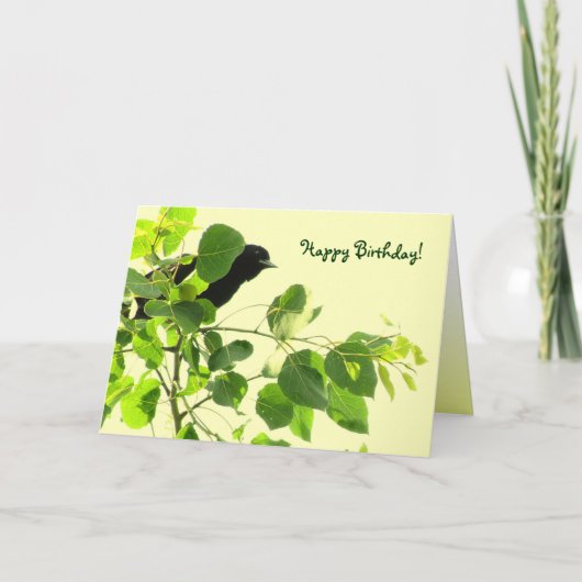 黒鳥誕生日 カード (正面)