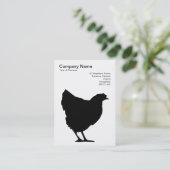 黒鶏の記号 – 黒点白色 名刺 (スタンド正面)