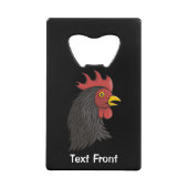 黒鶏の頭 クレジットカード栓抜き (正面)