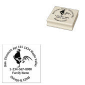 黒鶏の鳴き連絡情報ゴムS ラバースタンプ (押印)