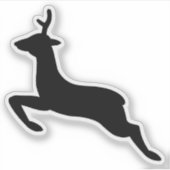 黒鹿と白鹿のシルエット シール (正面)