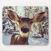 黒鹿の冬の森 マウスパッド (正面)