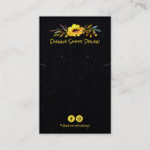 黒黄色DIYネックレス及びイヤリングカードホルダー 名刺 (正面)