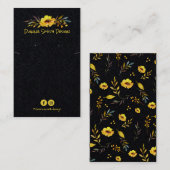 黒黄色DIYネックレス及びイヤリングカードホルダー 名刺 (正面/裏面)