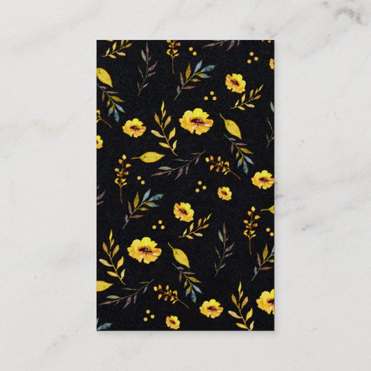 黒黄色DIYネックレス及びイヤリングカードホルダー 名刺 (裏面)