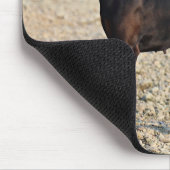 黒黄褐色（犬）ドーベルマン・ピンシェルオンザショアライン マウスパッド (コーナー)