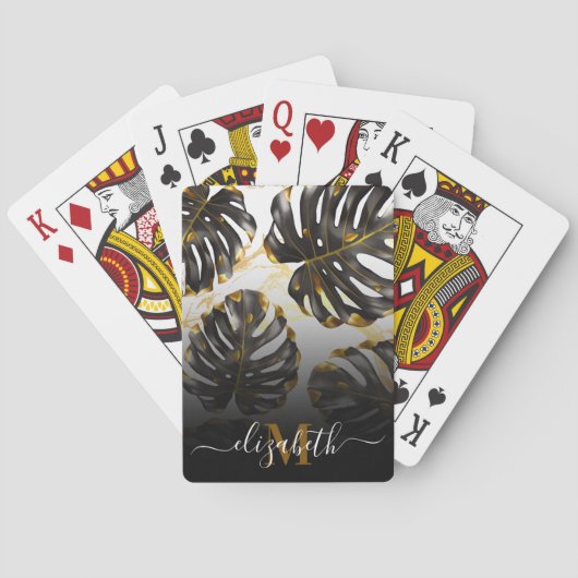 黒黄金のトロピカル離れ トランプ (裏面)