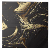 黒黄金の大理石のテクスチャセラミックタイル タイル (正面)