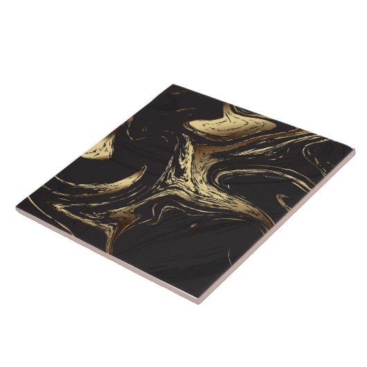 黒黄金の大理石のテクスチャセラミックタイル タイル (側面)