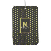 黒黄金モダン円パターンモノグラム カーエアーフレッシュナー (正面)