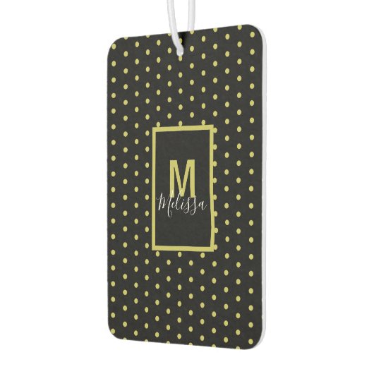 黒黄金モダン円パターンモノグラム カーエアーフレッシュナー (左)