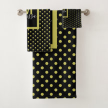 黒黄金モダン円パターンモノグラム