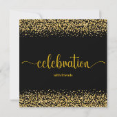 黒黄金モダン正月広場 招待状 (裏面)