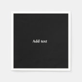 黒黒で単純なエレガントテンプレート スタンダードカクテルナプキン (正面)