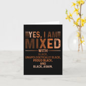 黒黒人史誇りを持った月樹と混ぜ合わせ カード (黄色い花)