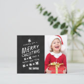 黒黒板クリスマスフォトポストカード シーズンポストカード (スタンド正面)