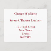 黒黒板スワールスタイリッシュアドレスの変更 案内ポストカード (裏面)