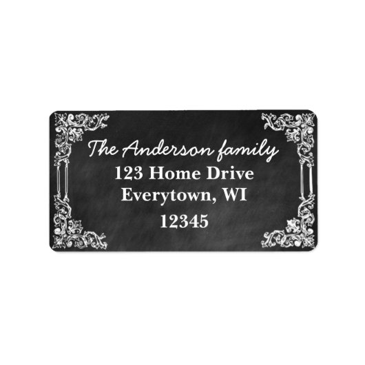 黒黒板フレームカスタマイズ住所 シール (正面)